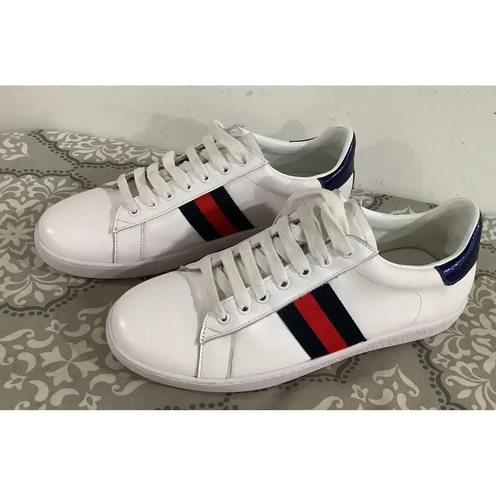 Gucci White Leather Lace Up Sneakers | Men's Size 39-40 (9us)